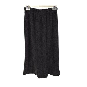 GRAU Lagenlook Vintage Maxi Skirt Charcoal Gray Elastic Waist